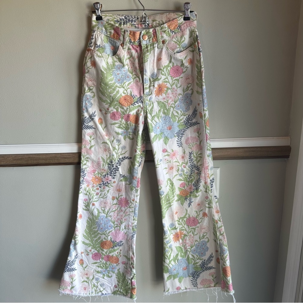 Wrangler Floral Wide Leg Jeans in Pastel Multicolor